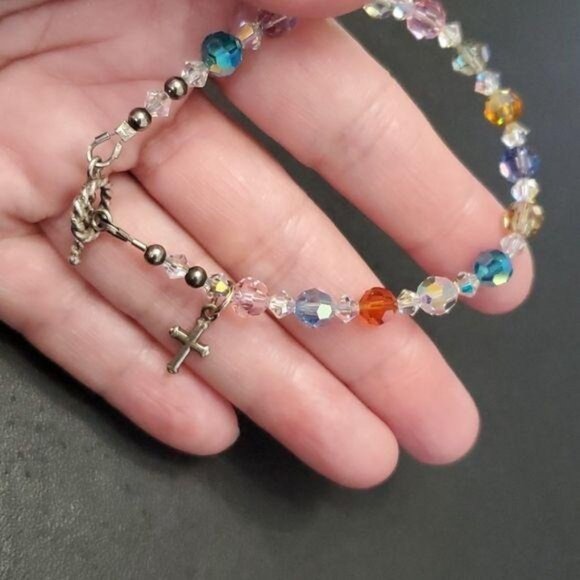 *Sale* Multi colored crystal bracelet - Picture 12 of 12